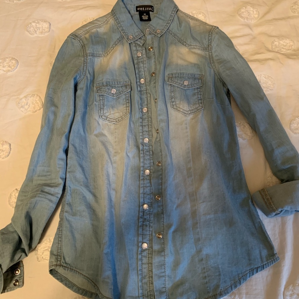 Denim button up